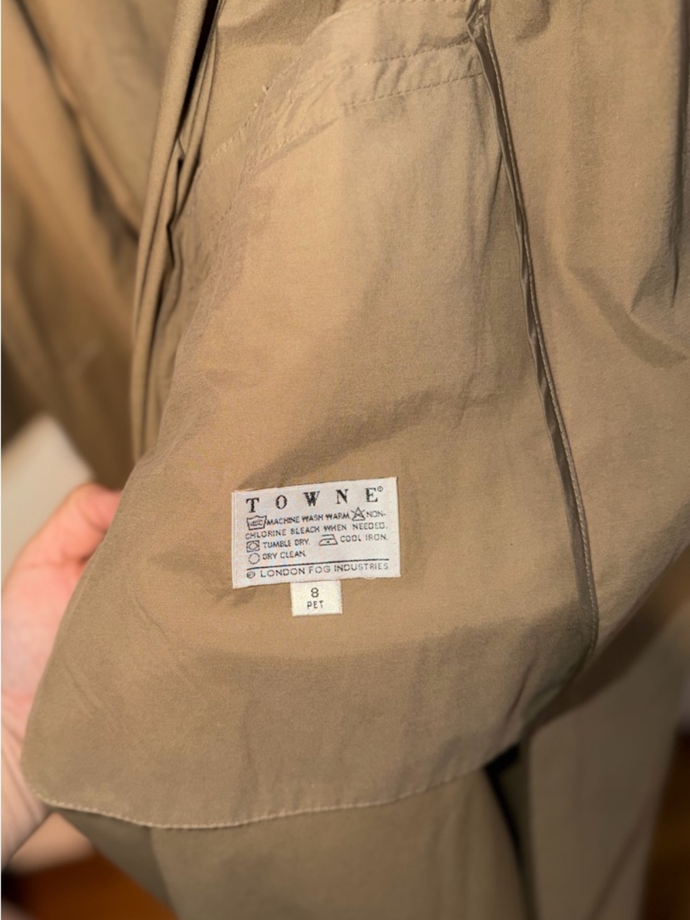 New Towne from London Fog Vintage Desert Belted Trench Coat Size 8 Petite - Picture 5 of 9